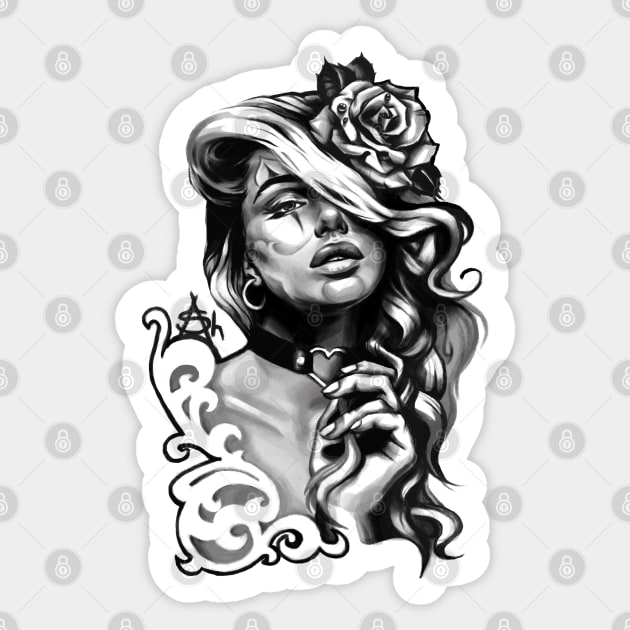 Chicano girl Sticker by ashmidt